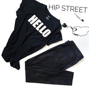 OLD NAVY Rockstar Luster Shine Leather Look Coated Stretch Mid Rise Jeans 8